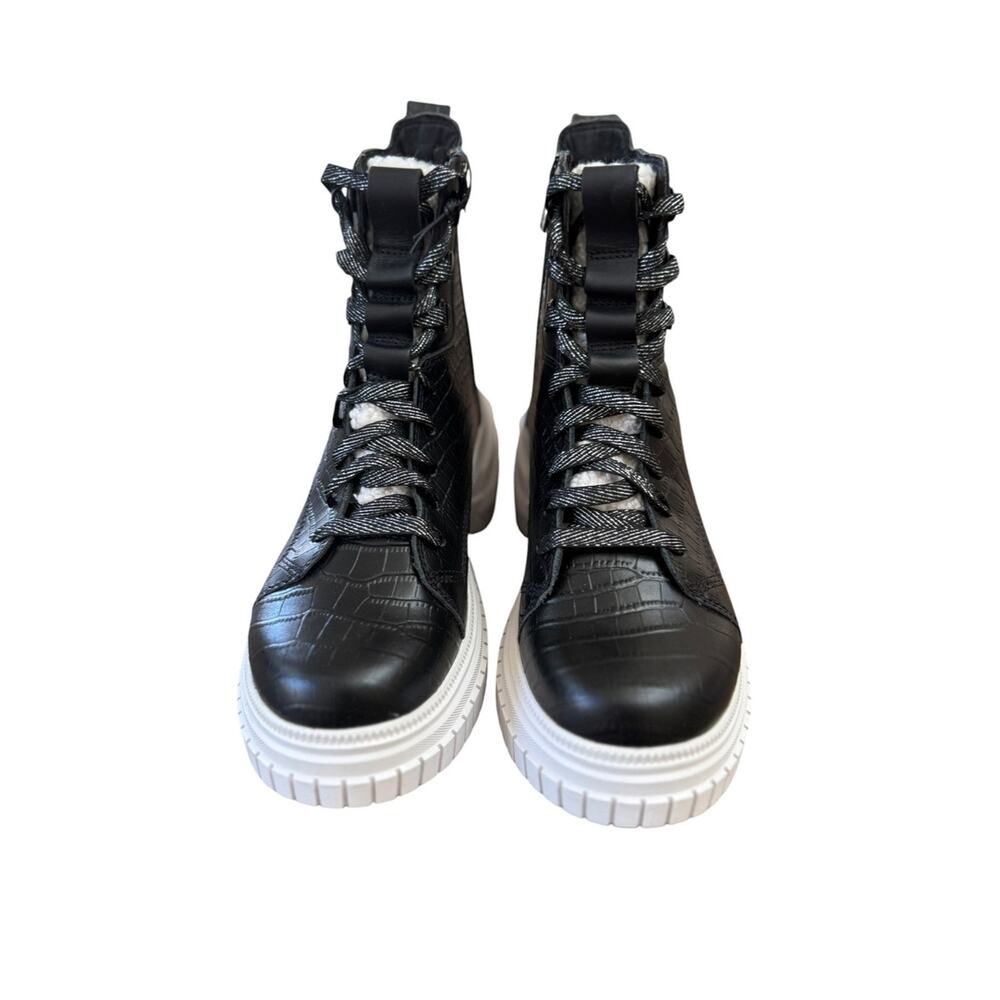 Sorel Ona Ave Lace Lux Waterproof Croc-Embossed Black Boots – Sz 8.5M - Picture 6 of 8